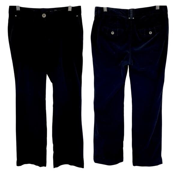 Eddie Bauer Black Corduroy Cotton Stretch Curvy Straight Leg Work Trouser Size 4 - Picture 1 of 8